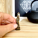 Kwan Yin figurine; Miniature Standing Quan Yin; Brass Kannon