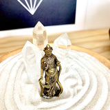 Fertility Goddess Statue; Miniature Quan Yin; Brass Female Buddha Kuan Yin
